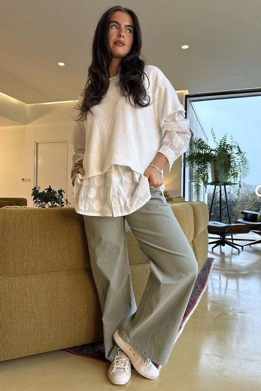  Luxury Wide Leg Magic Trouser Khaki